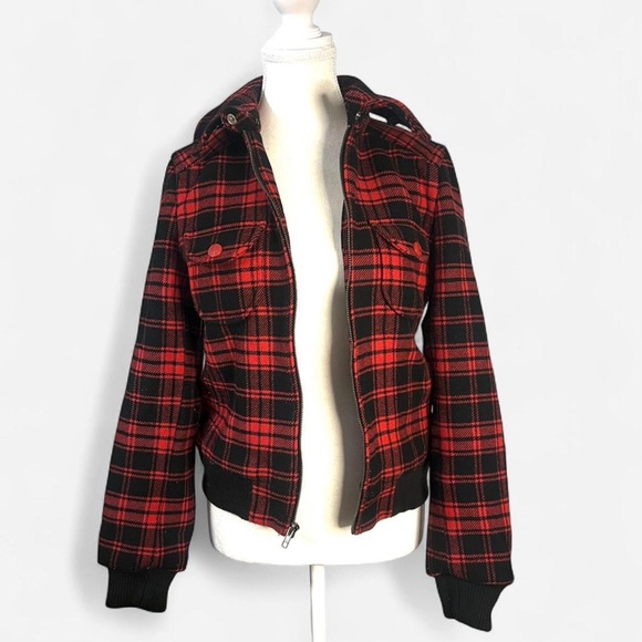Marc Jacobs Plaid Red and Black Women's Jacket - Picture 1 of 6